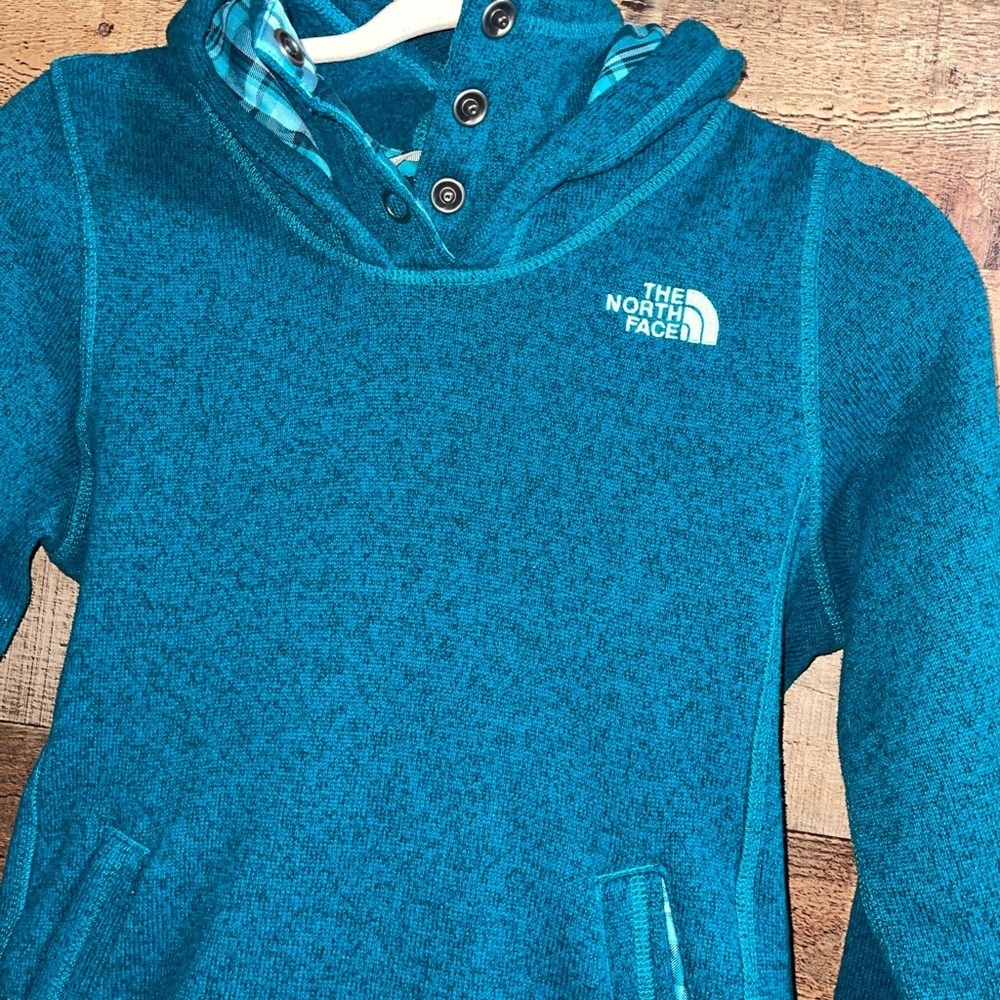 The North Face rare plaid accent hoodie - Picture 2 of 7